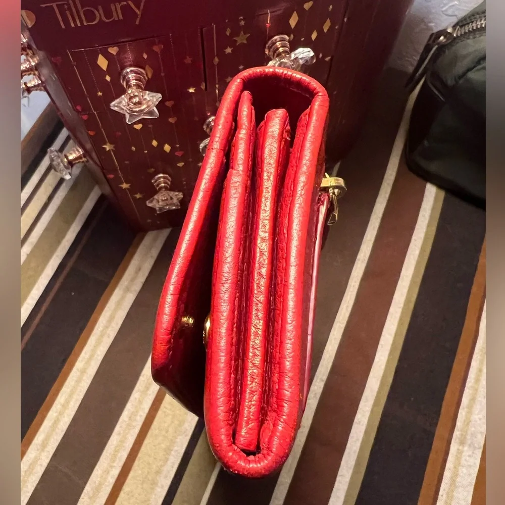 PRADA Fire red Leather wallet w/COA